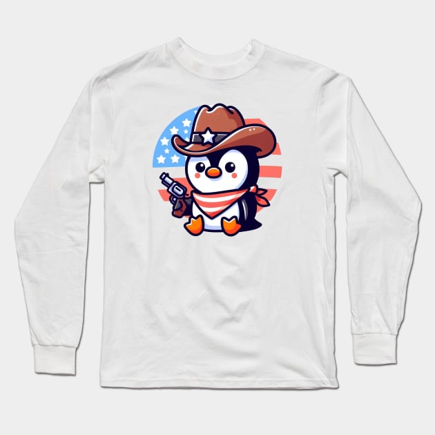 A Whimsical Tribute to American Culture in Cartoon Style Long Sleeve T-Shirt by ragil_studio